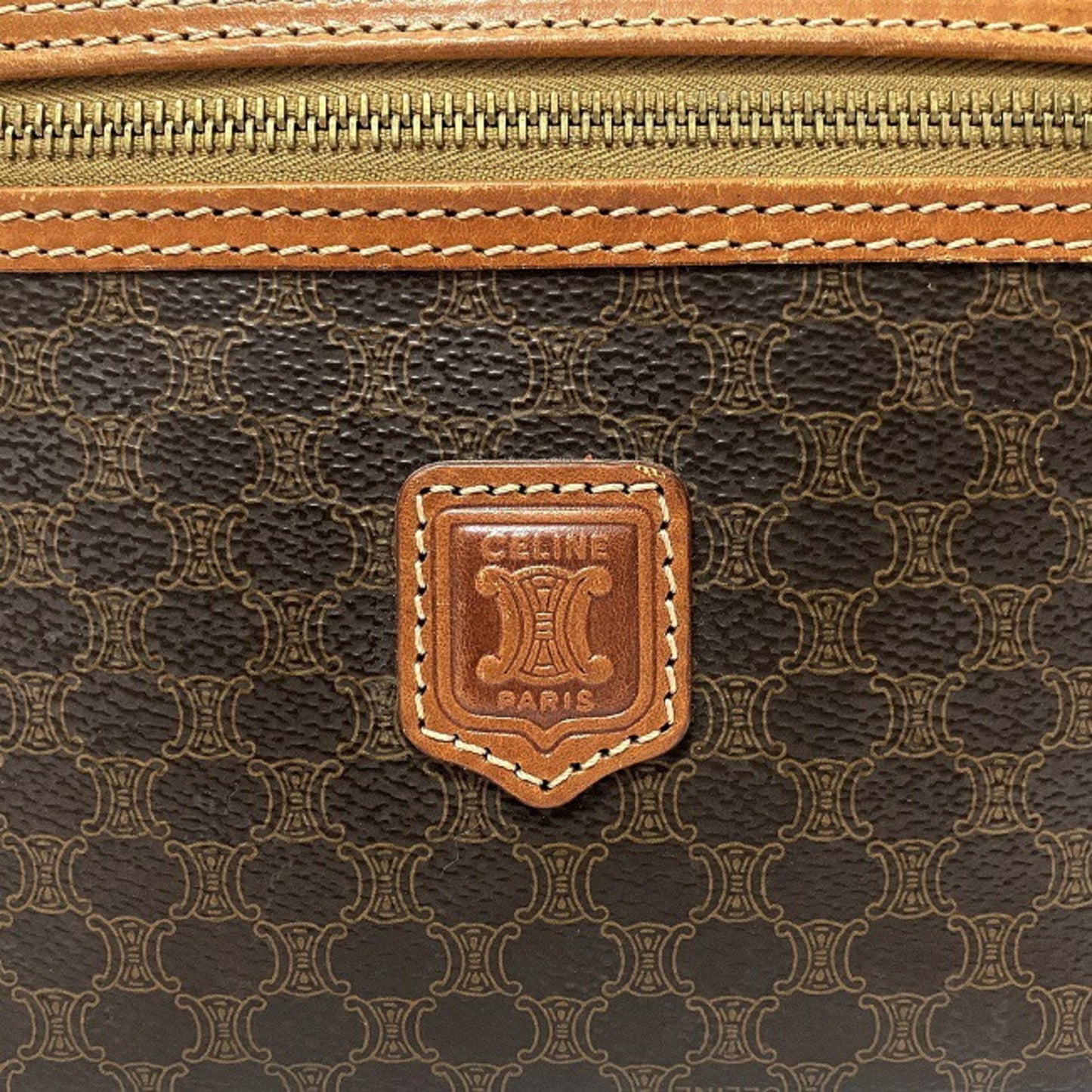 Celine Vanity Bag Brown Macadam M95 PVC Leather Celine Handbag