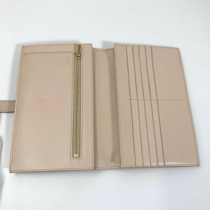 Celine Long Wallet Large Strap Bicolor Calfskin Beige Ladies Celine