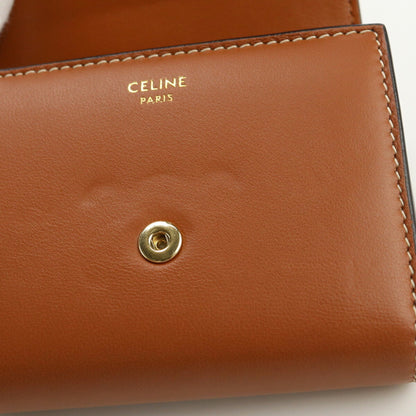 Celine Small Triomphe 10D783BZG.04LU Bifold Wallet Leather Women's