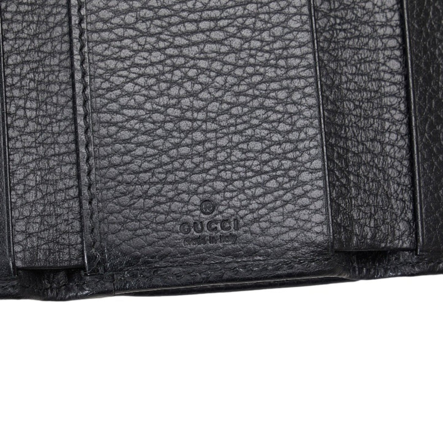 GUCCI GG Marmont Double G Trifold Wallet L-shaped 644407 Black Leather Women's