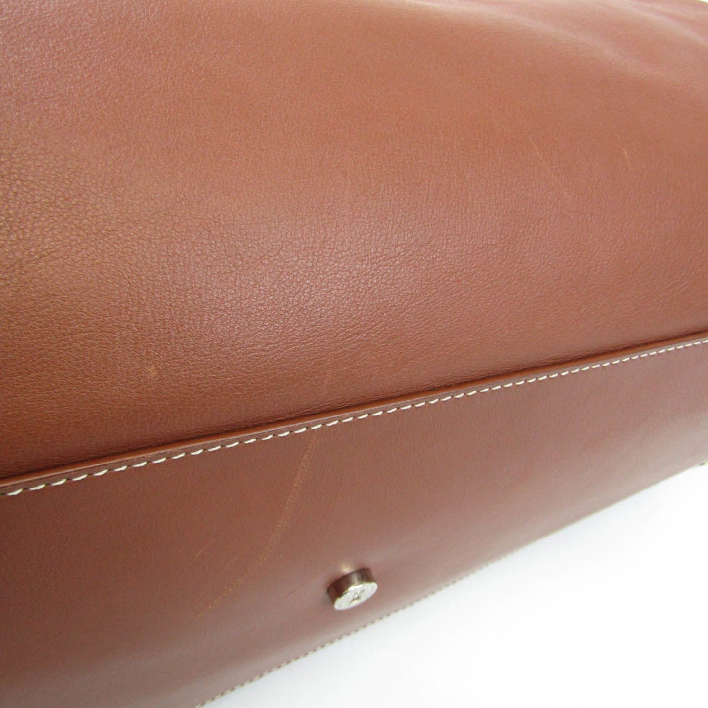 Celine Boogie Women,Men Leather Boston Bag Brown