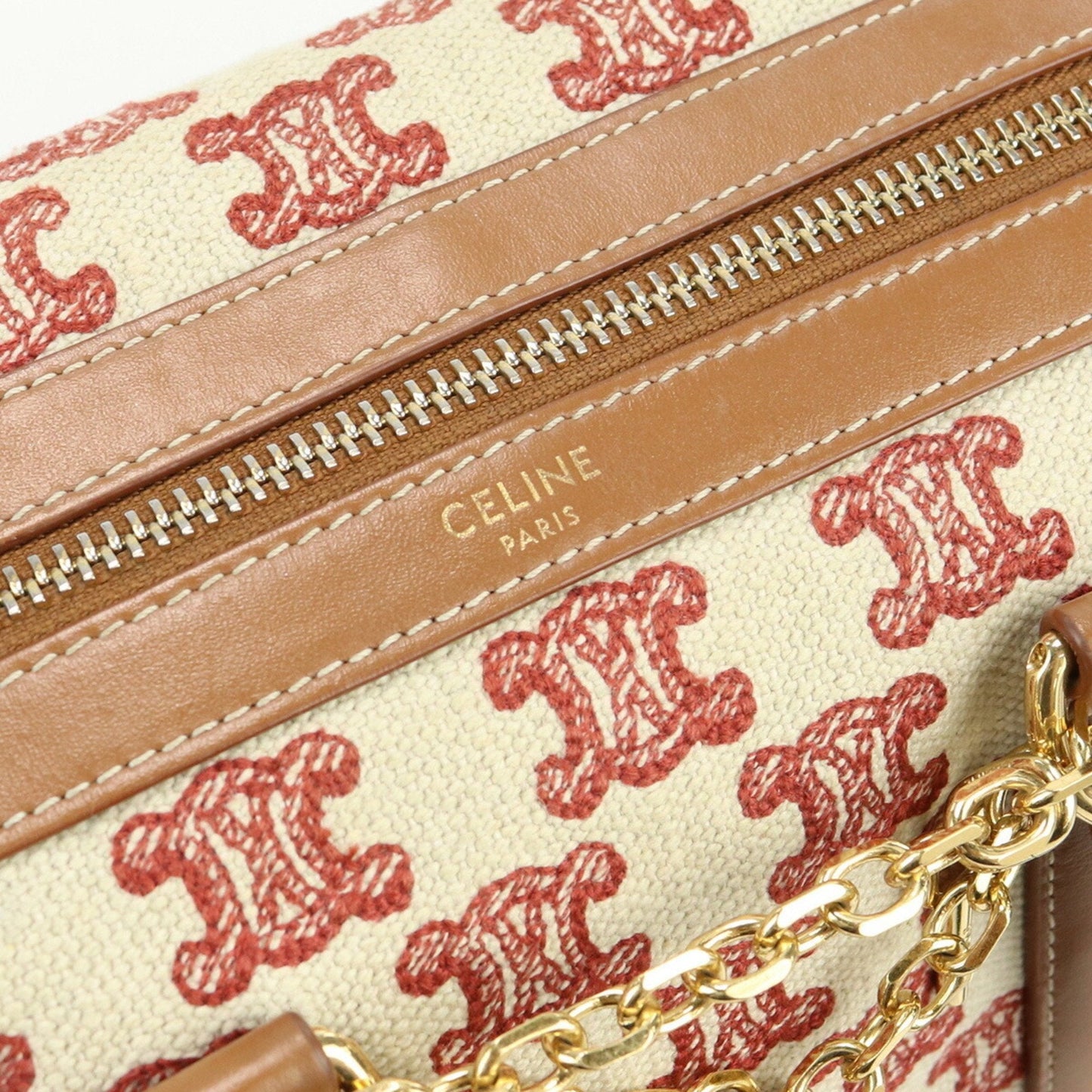 Celine Small Boston Bag Triomphe 19365 2CS8 Canvas Ladies