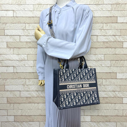 Christian Dior Navy Cotton Leather Shoulder Bag ()