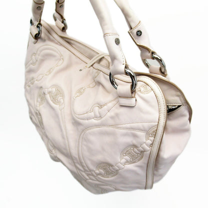 Celine Handbag Macadam Pink Beige Leather