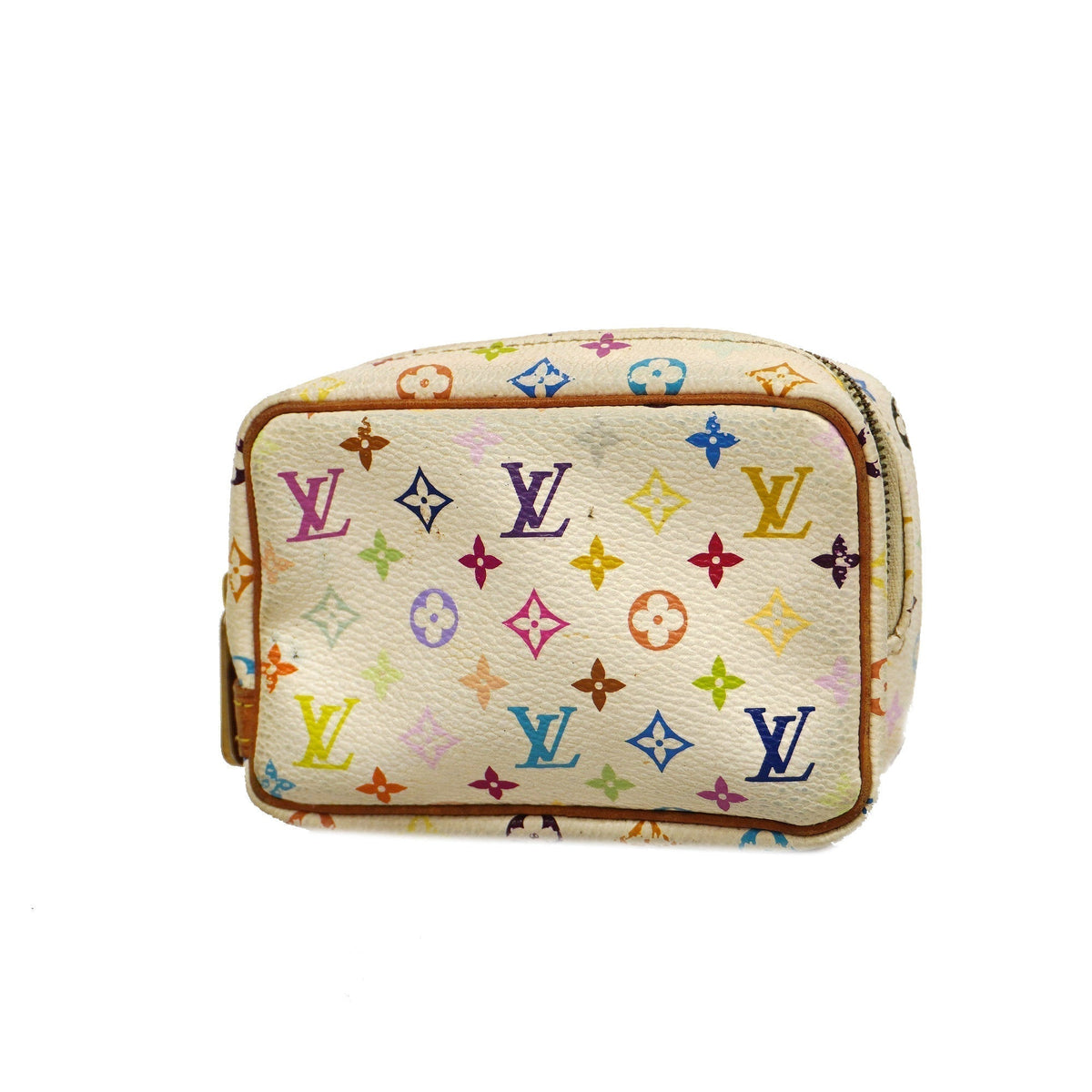 Louis VuittonAuth  Monogram Multicolore True Swapiti M58033 Women's Pouch Blanc