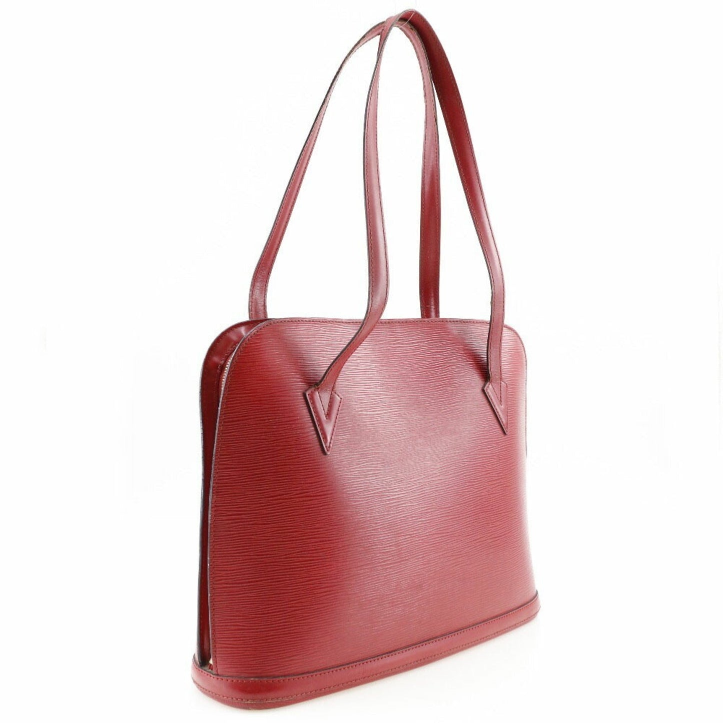 LOUIS VUITTON Lussac Tote Bag Epi Leather Red VI0975 Women's