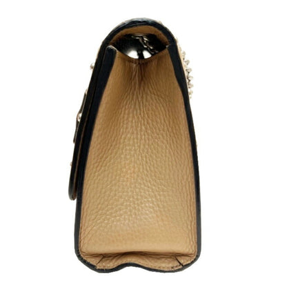 Gucci bamboo studs with fringe chain shoulder Bag ladies pink beige leather 387611