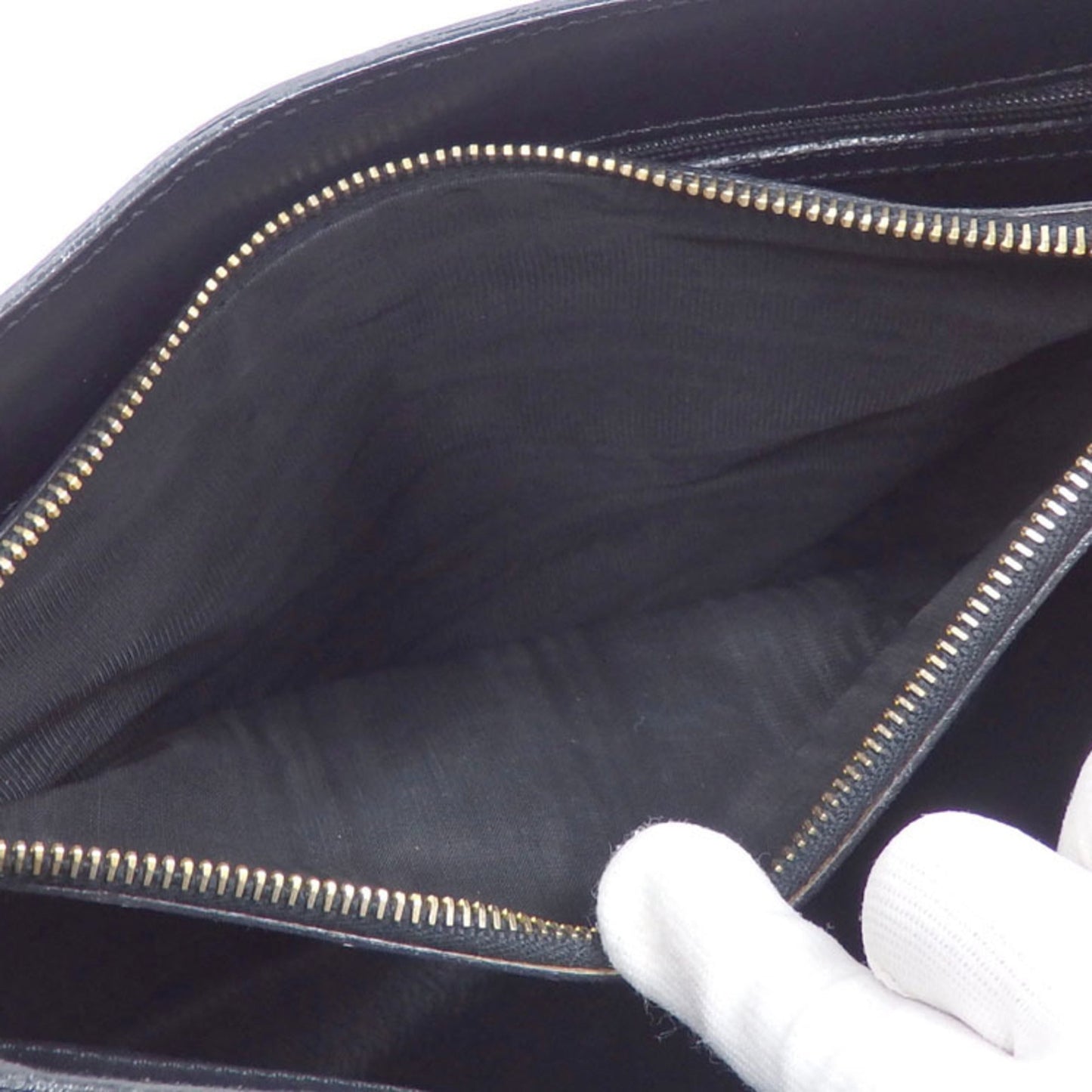 Celine Shoulder Bag Macadam Women's Black Brown PVC Leather