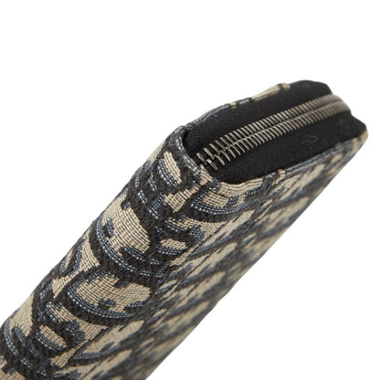 Christian Dior Navy Canvas Leather Long Wallet (Bi-Fold) ()