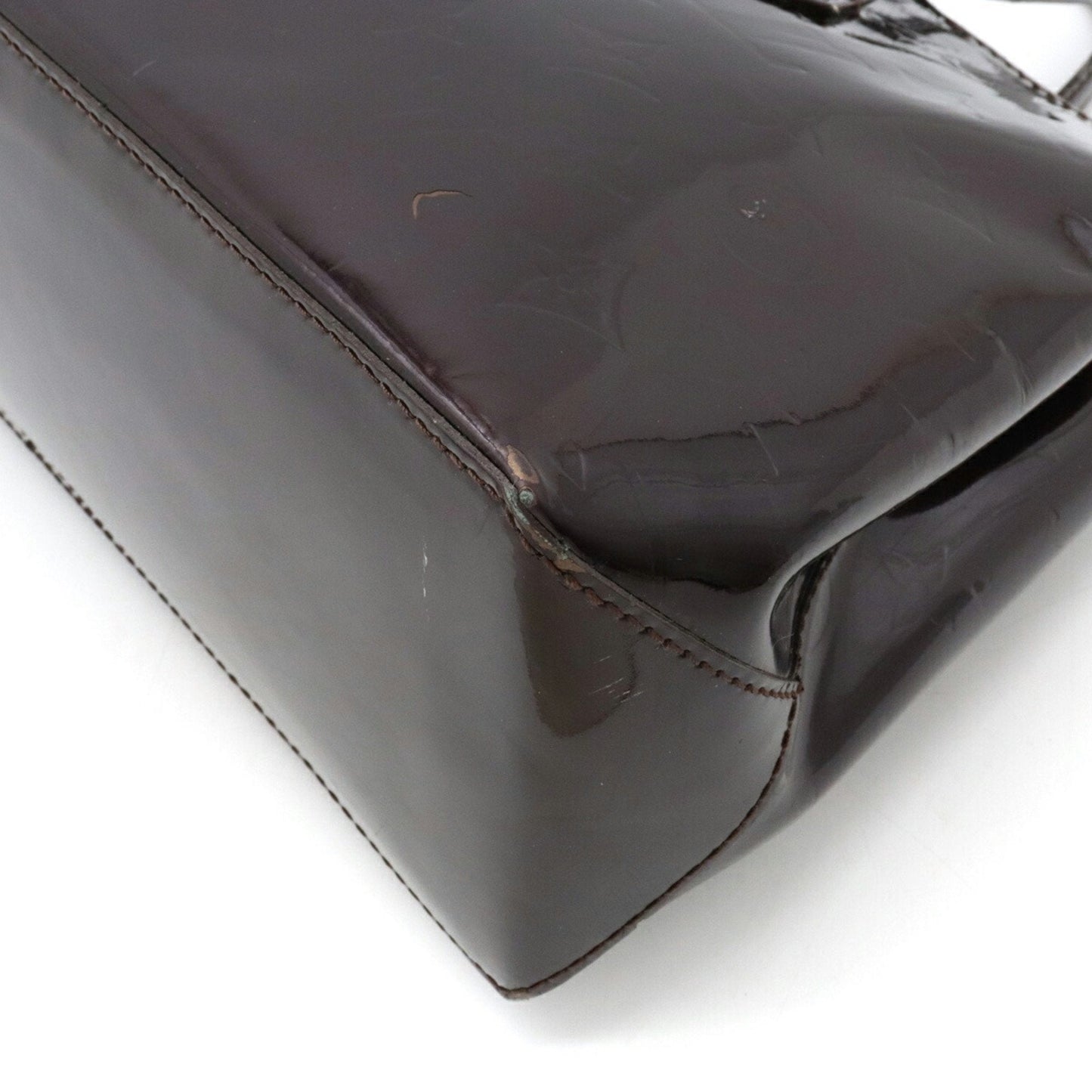 LOUIS VUITTON Monogram Vernis Wilshire PM Handbag Tote Bag Enamel Calf Amarant M93641