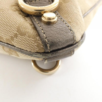 Gucci Beige Khaki Gg Canvas Leather Shoulder Bag