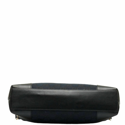 GUCCI GG Canvas One Shoulder Bag 33900 Black Leather Women's
