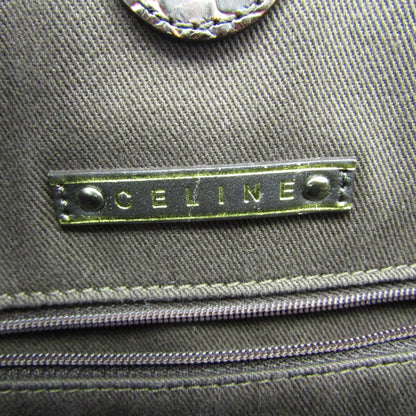 Celine Macadam Men,Women Canvas,Leather Handbag,Tote Bag Dark Brown