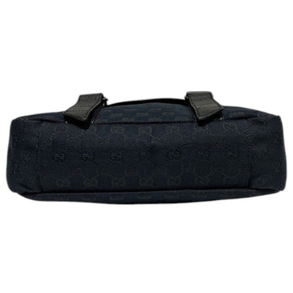 Gucci Black Canvas Leather Shoulder Bag