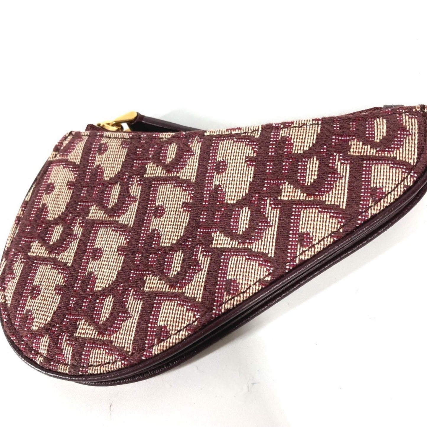 Christian Dior Wine Canvas Leather Coin Purse/Coin Case ()