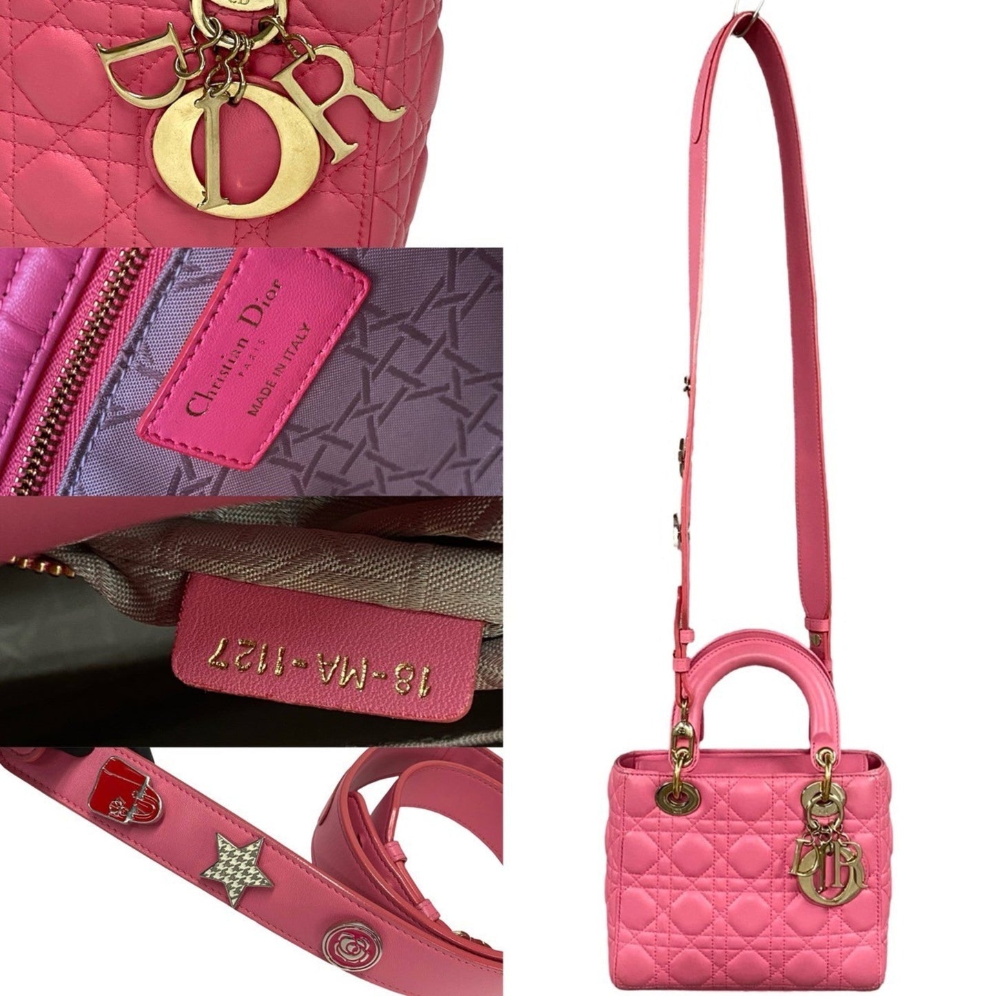 Christian Dior Pink Leather Handbag Shoulder Bag ()
