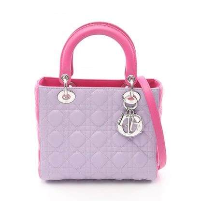 Christian Dior Pink Purple Leather Handbag ()