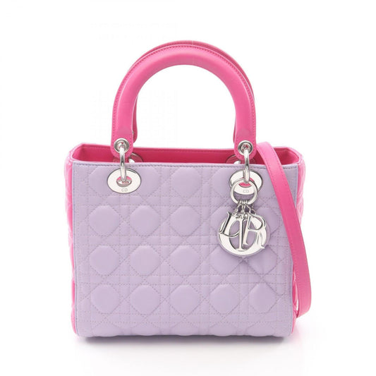Christian Dior Pink Purple Leather Handbag ()