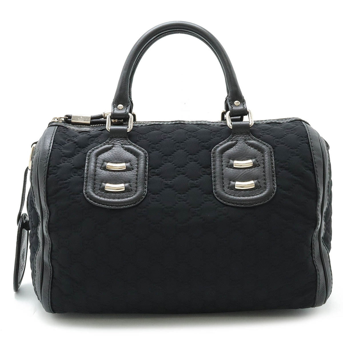 Gucci Black Nylon Leather Boston Bag Handbag ()
