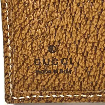 Gucci Beige Brown Canvas Leather Wallet (Bi-Fold)