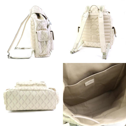 Christian Dior Light Beige Coated Canvas Leather Backpack ()