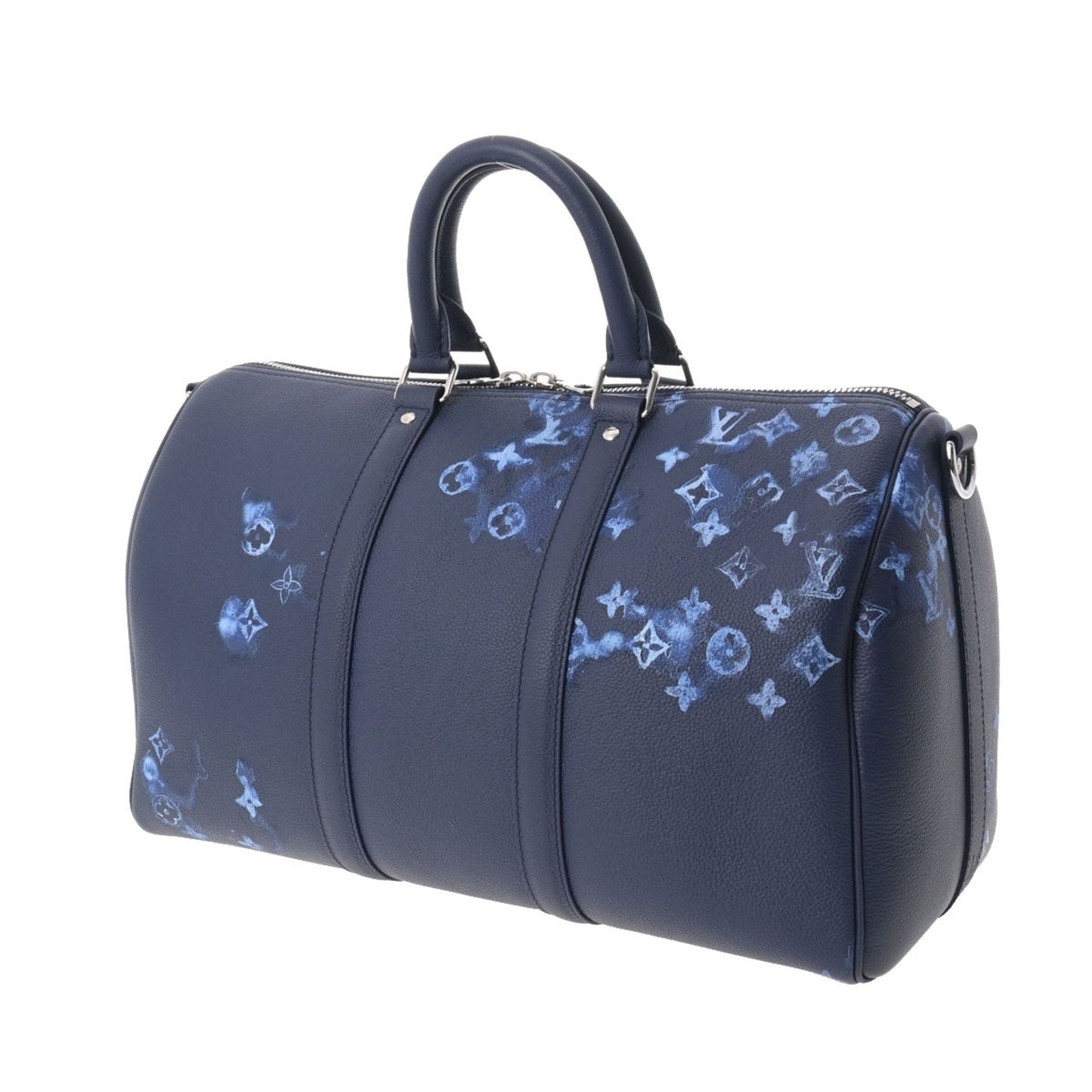 LOUIS VUITTON Water Color Keepall Bandouliere 40 Navy M57845 Men's Monogram Canvas Boston Bag