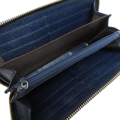 Gucci Navy Leather Long Wallet (Bi-Fold)