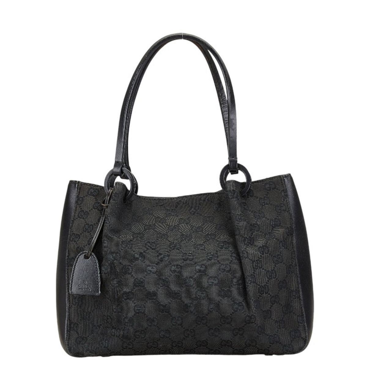 Gucci Black Canvas Leather Pouch Shoulder Bag Tote Bag ()