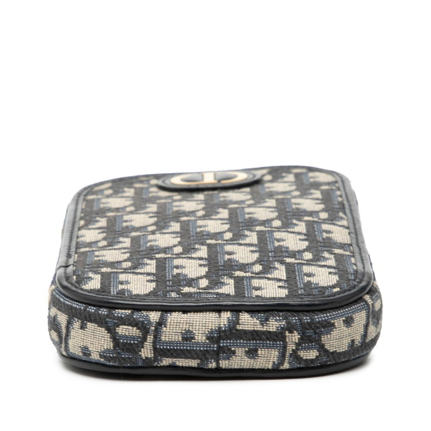 Christian Dior Navy Leather Canvas Shoulder Bag ()