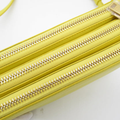Celine Trio Shoulder Bag Yellow leather
