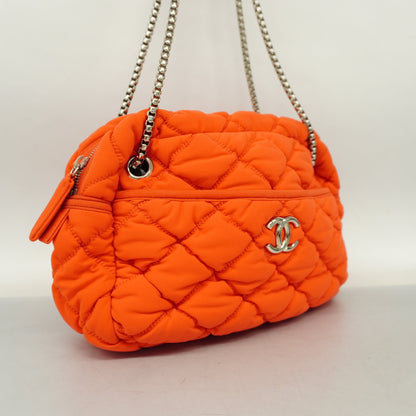 ChanelAuth  Chain Shoulder Women's Nylon Shoulder Bag Orange