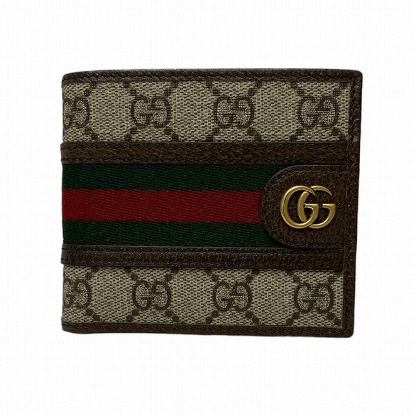 GUCCI Offideia 597609 Brown PVC x Leather Wallet Bifold Men's