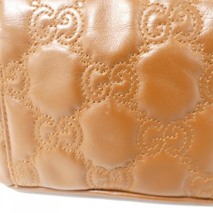 Gucci Brown Leather Shoulder Bag Vanity Bag
