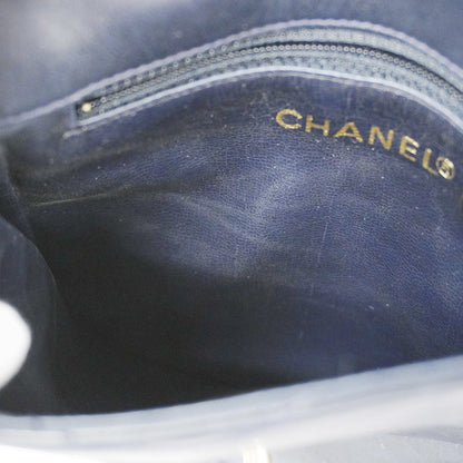 CHANEL   V Stitch Leather Shoulder Bag Navy