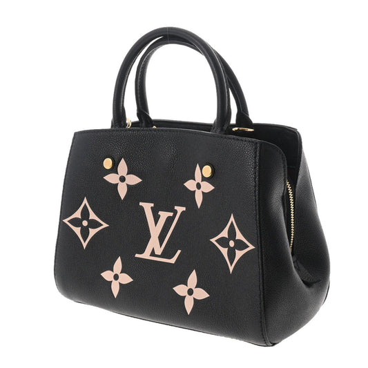 LOUIS VUITTON Monogram Emplant Montaigne BB Noir Beige M45489 Women's Bag