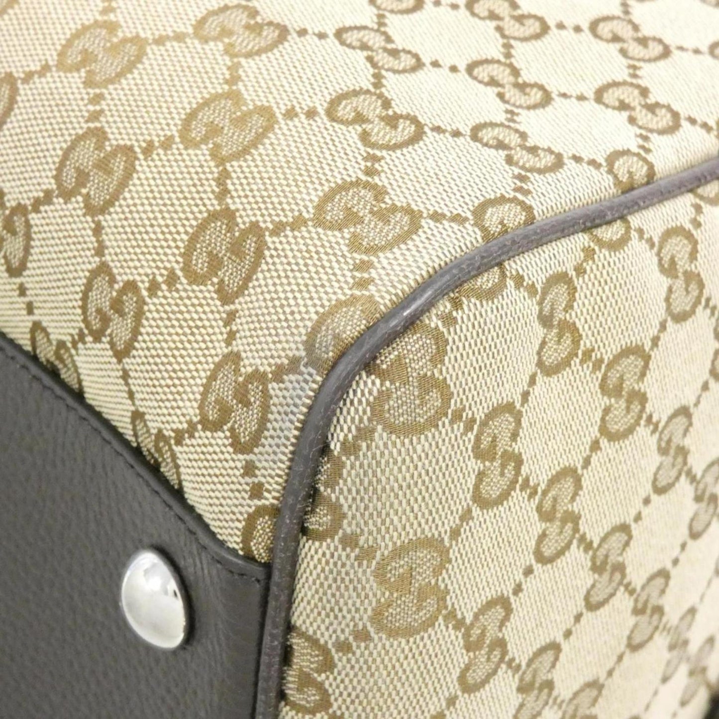 Gucci Beige Gg Canvas Boston Bag