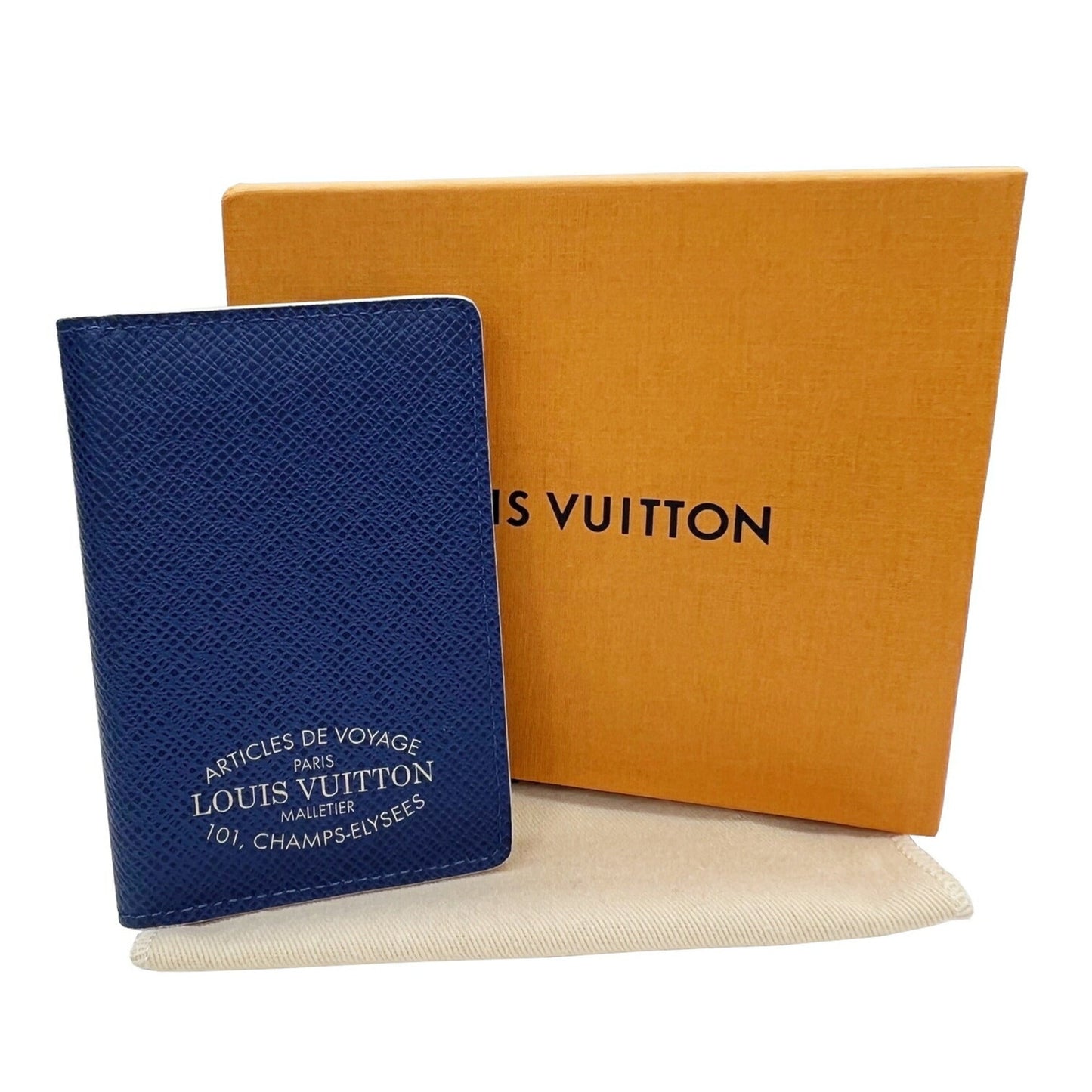 LOUIS VUITTON Organizer de Bosch M30379 RA3169 Taiga Cobalt Card Case Men's Women's