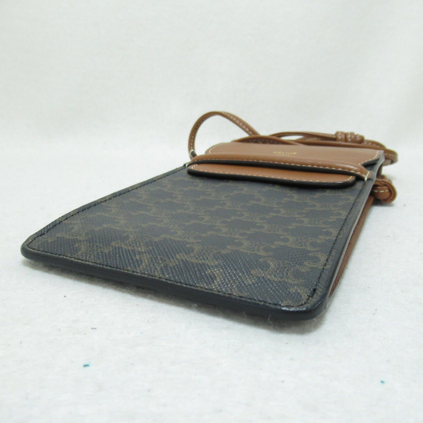 Celine Phone case Brown Dark brown leather PVC coated canvas