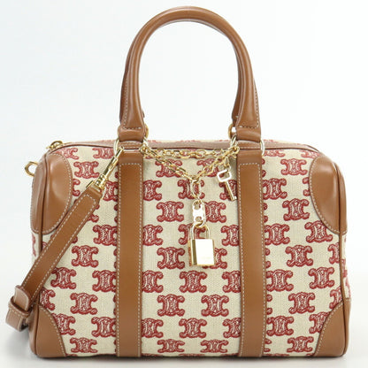 Celine Small Boston Bag Triomphe 19365 2CS8 Canvas Ladies