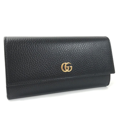 Gucci Long Wallet Continental GG Marmont?456116 Leather Black Men's GUCCI