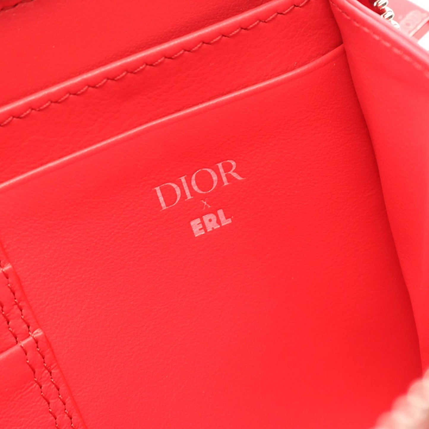 Christian Dior Red Color Nylon Leather Shoulder Bag ()