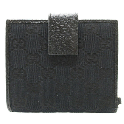 Gucci Black Gg Canvas Leather Wallet (Bi-Fold)