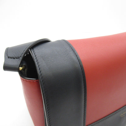 Celine Shoulder Bag Red Navy leather