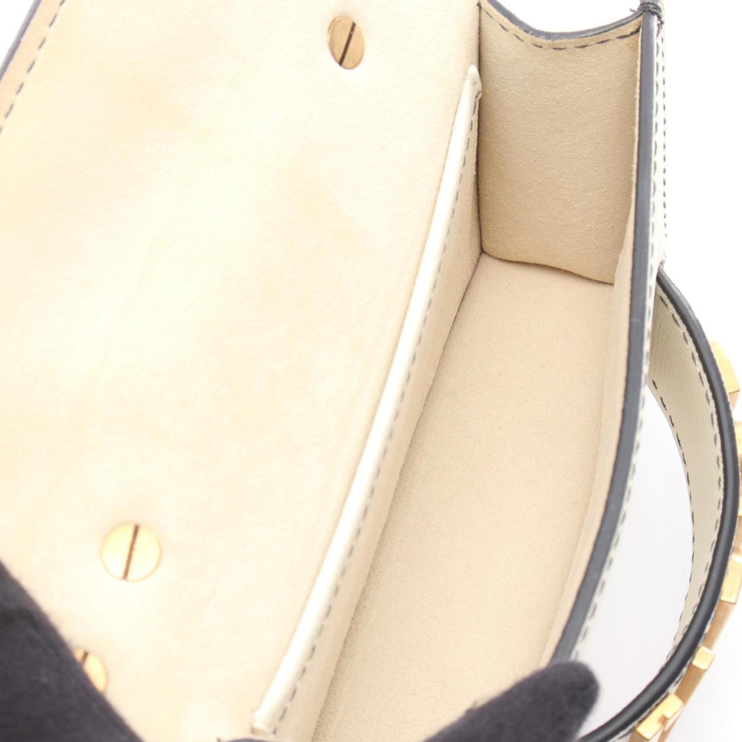 Christian Dior White Leather Shoulder Bag ()