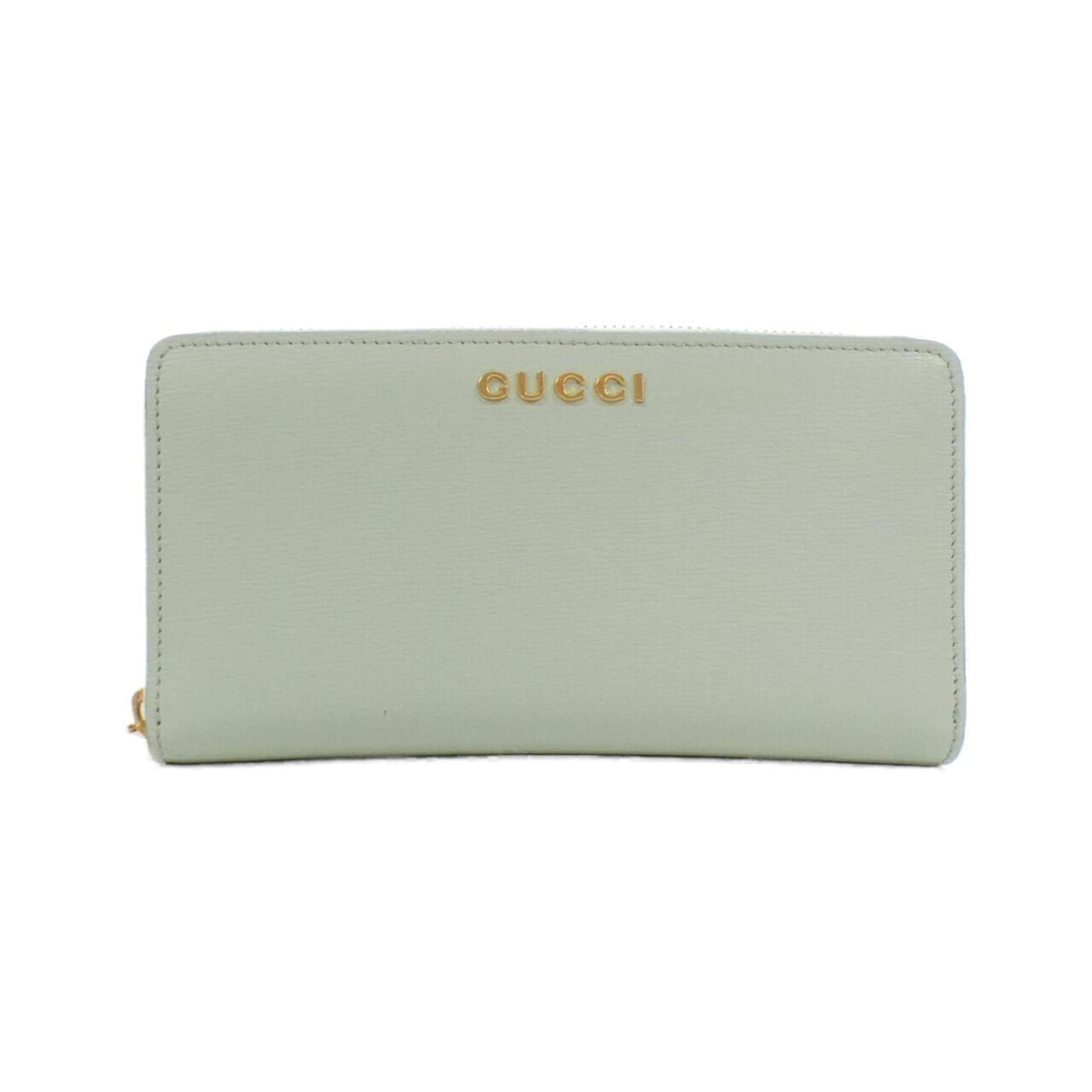 Gucci Pale Green Leather Long Wallet (Bi-Fold) ()