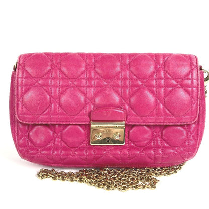 Christian Dior Pink Leather Clutch Bag Shoulder Bag ()