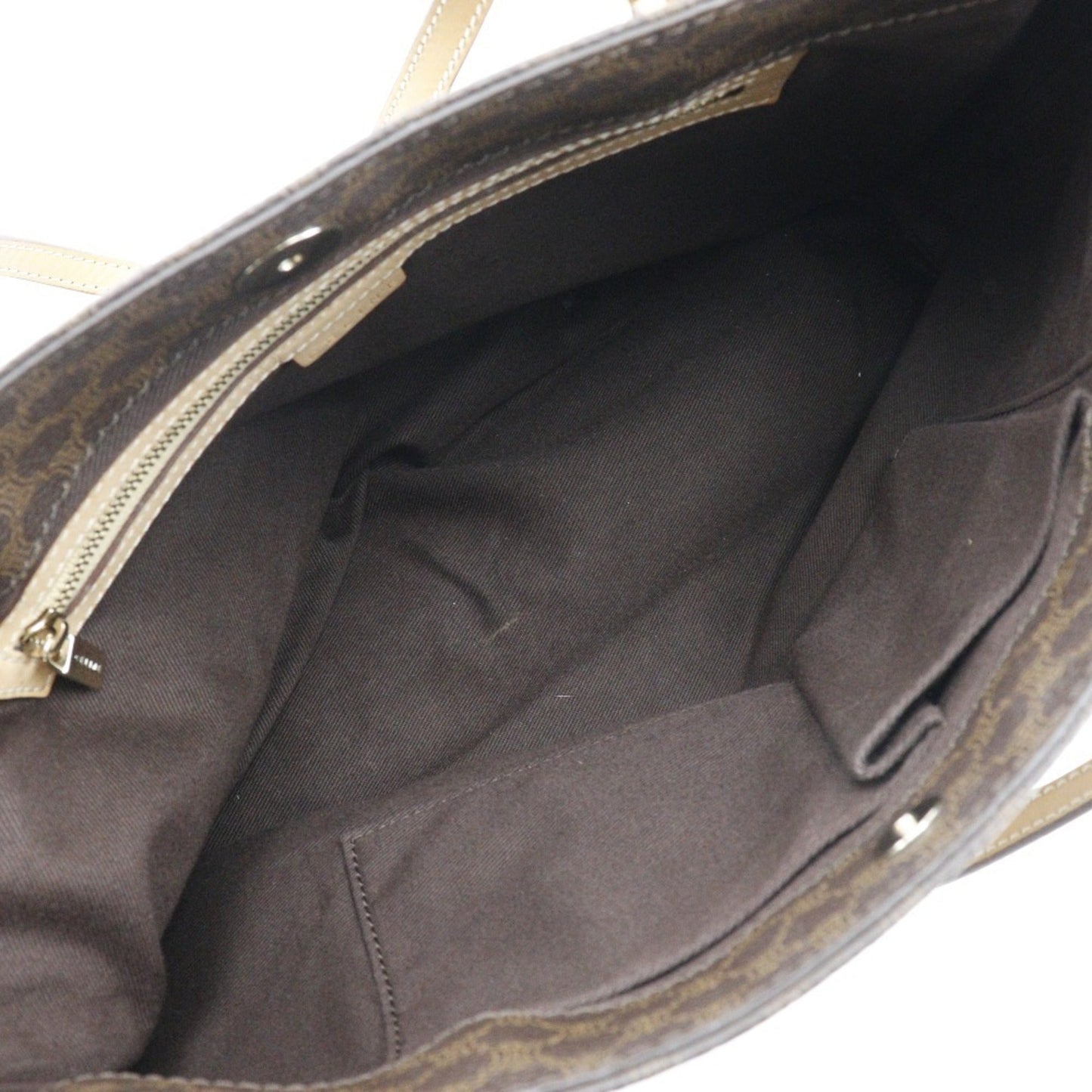 Celine Macadam Tote Bag Old PVC Made in China Brown Magnetic Type Women's