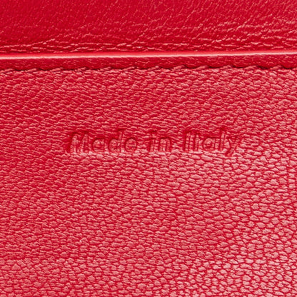 Celine Bicolor Pouch Clutch Bag Red Navy Leather Ladies