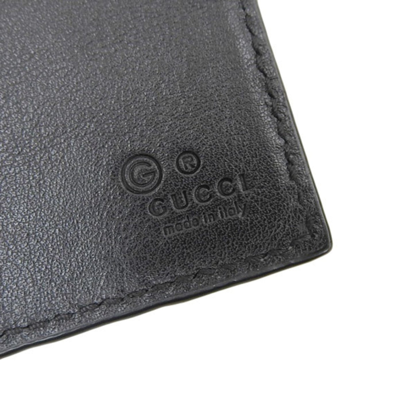 GUCCI Micro sima Leather Money Clip Bifold Wallet 544478 Black Men's