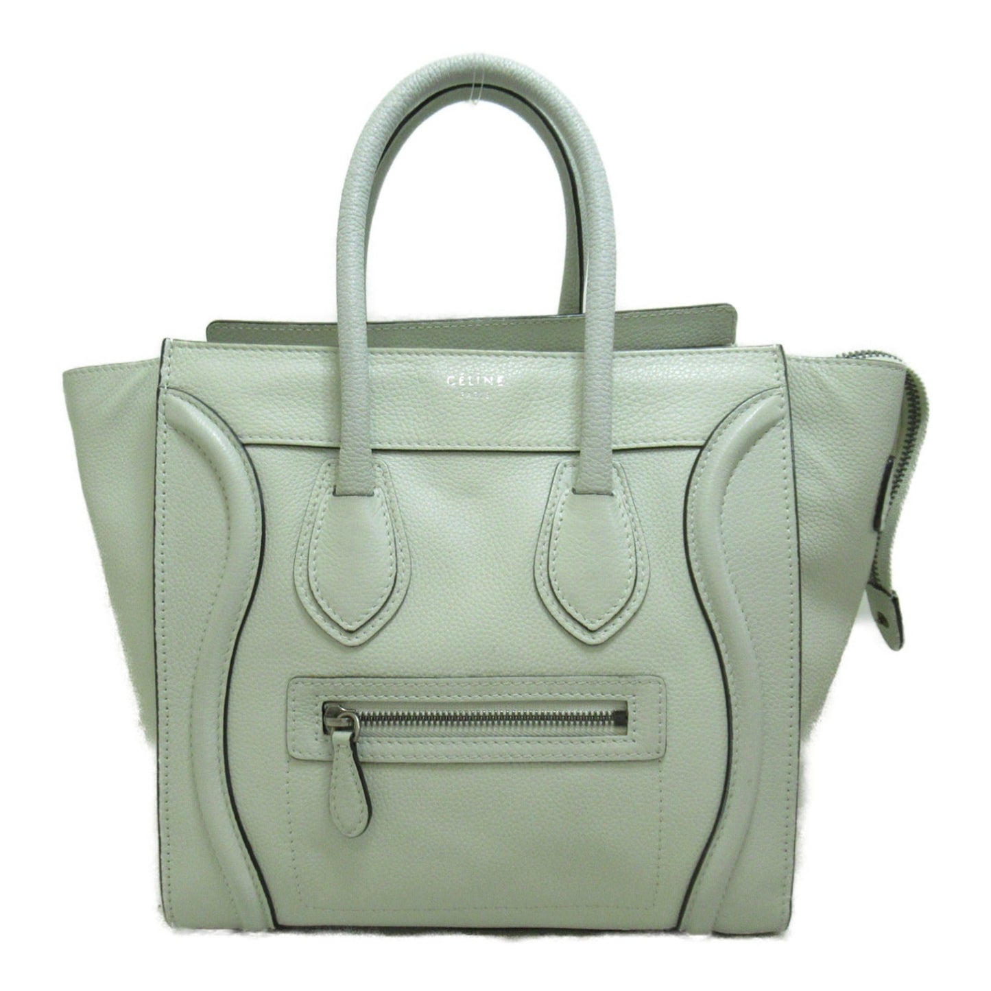 Celine luggage micro handbag Green cream green leather
